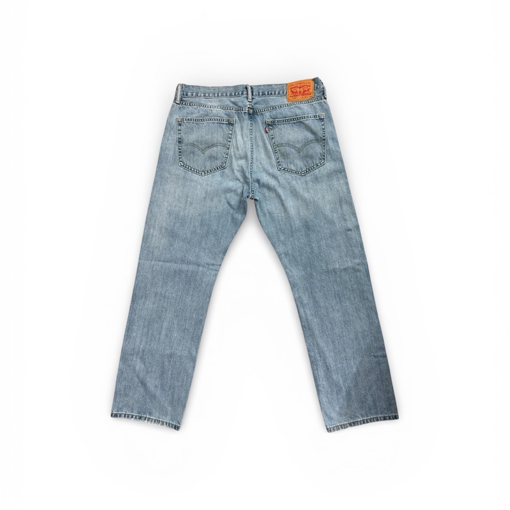 Levis 505 Jeans Mens 36x30 Light Wash Blue Jeans 100% Cotton Denim